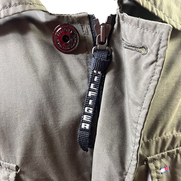 Tommy Hilfiger Military Field Jacket XL Olive Green Collared Vintage Utility - Picture 16 of 16